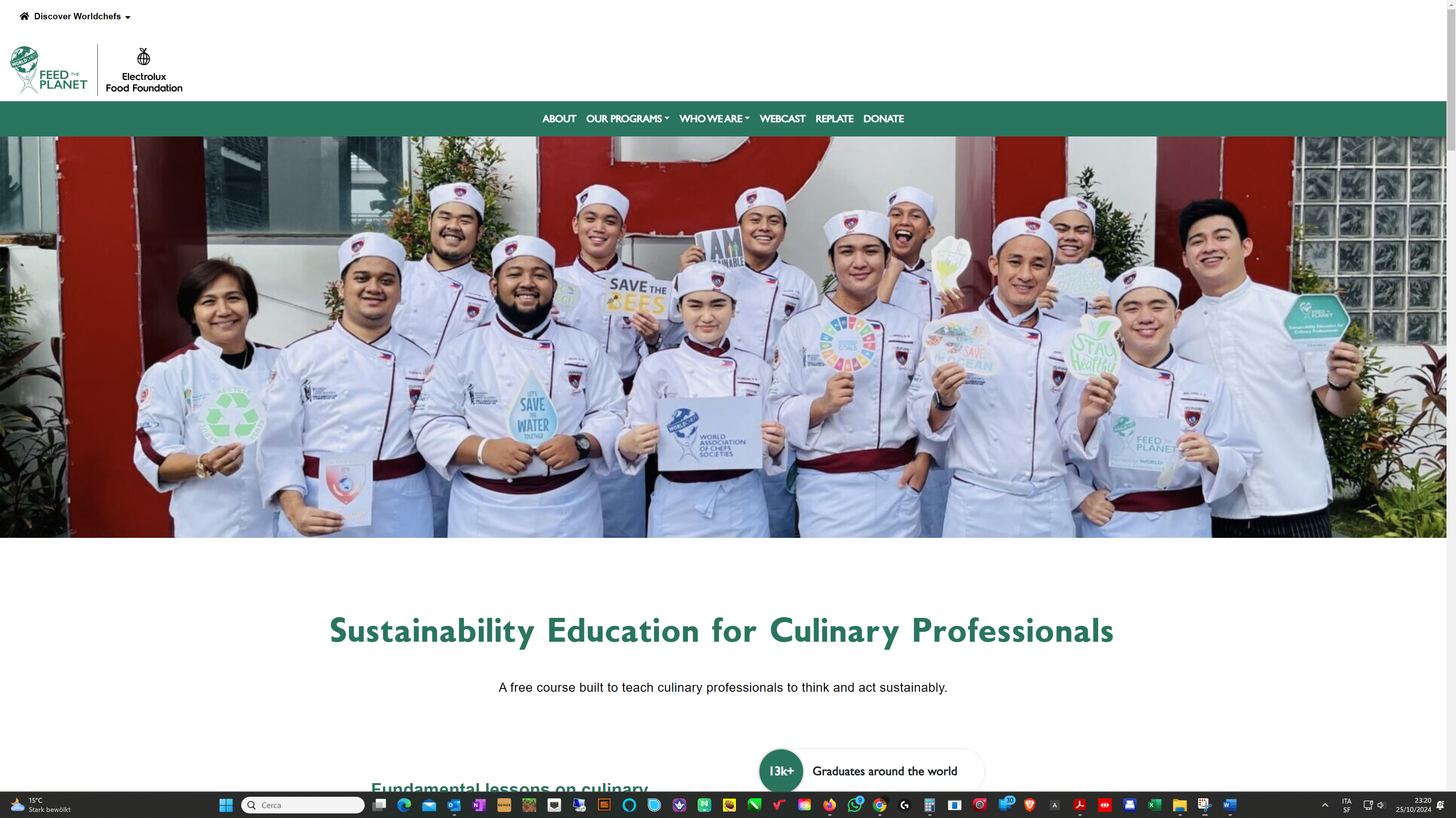 Sustainability Education for Culinary Professionals Sito di Sustainability Education for Culinary Professionals